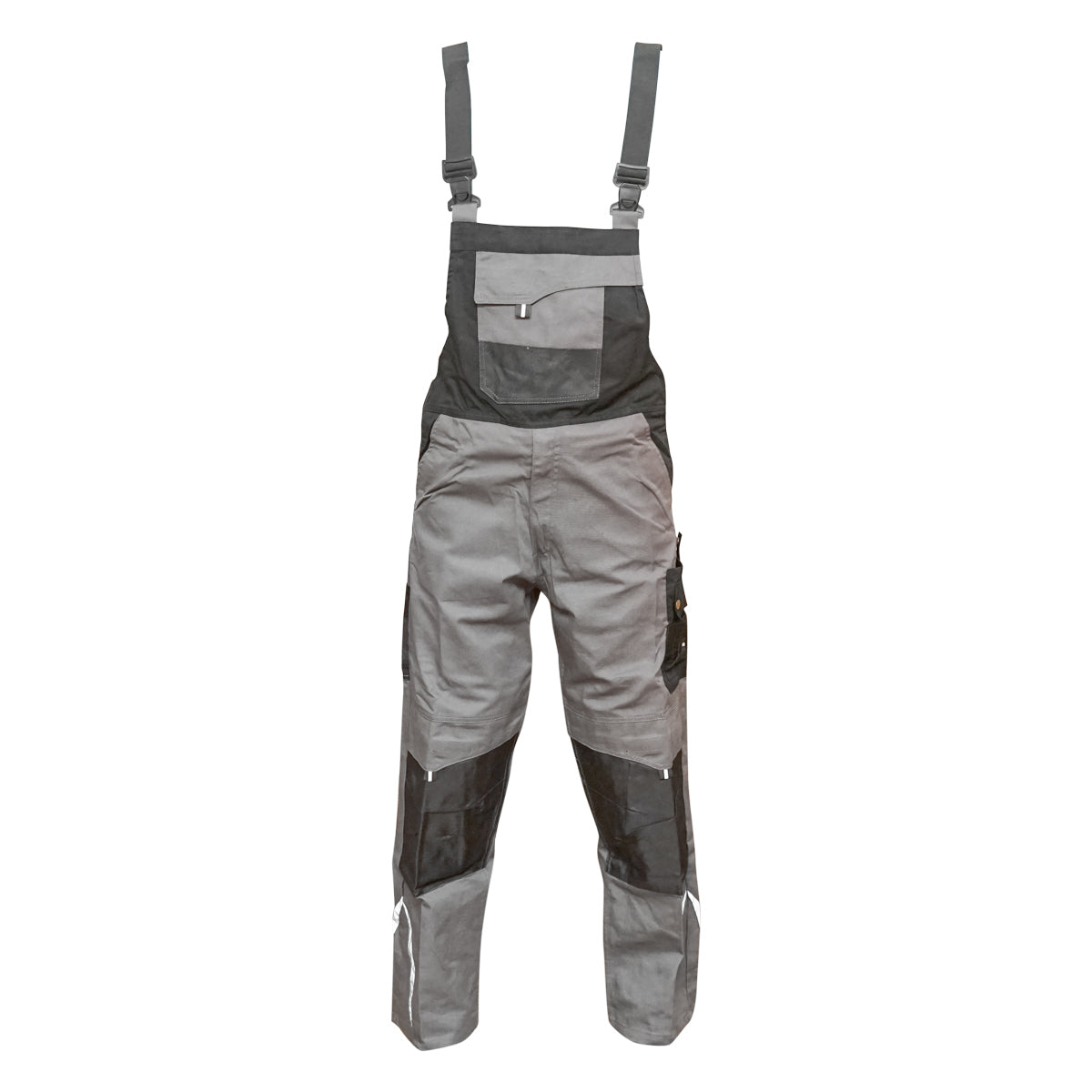 Pantaloni da lavoro con pettorina, tuta in poliestere e cotone, grigi e neri, taglia S Breckner Germany