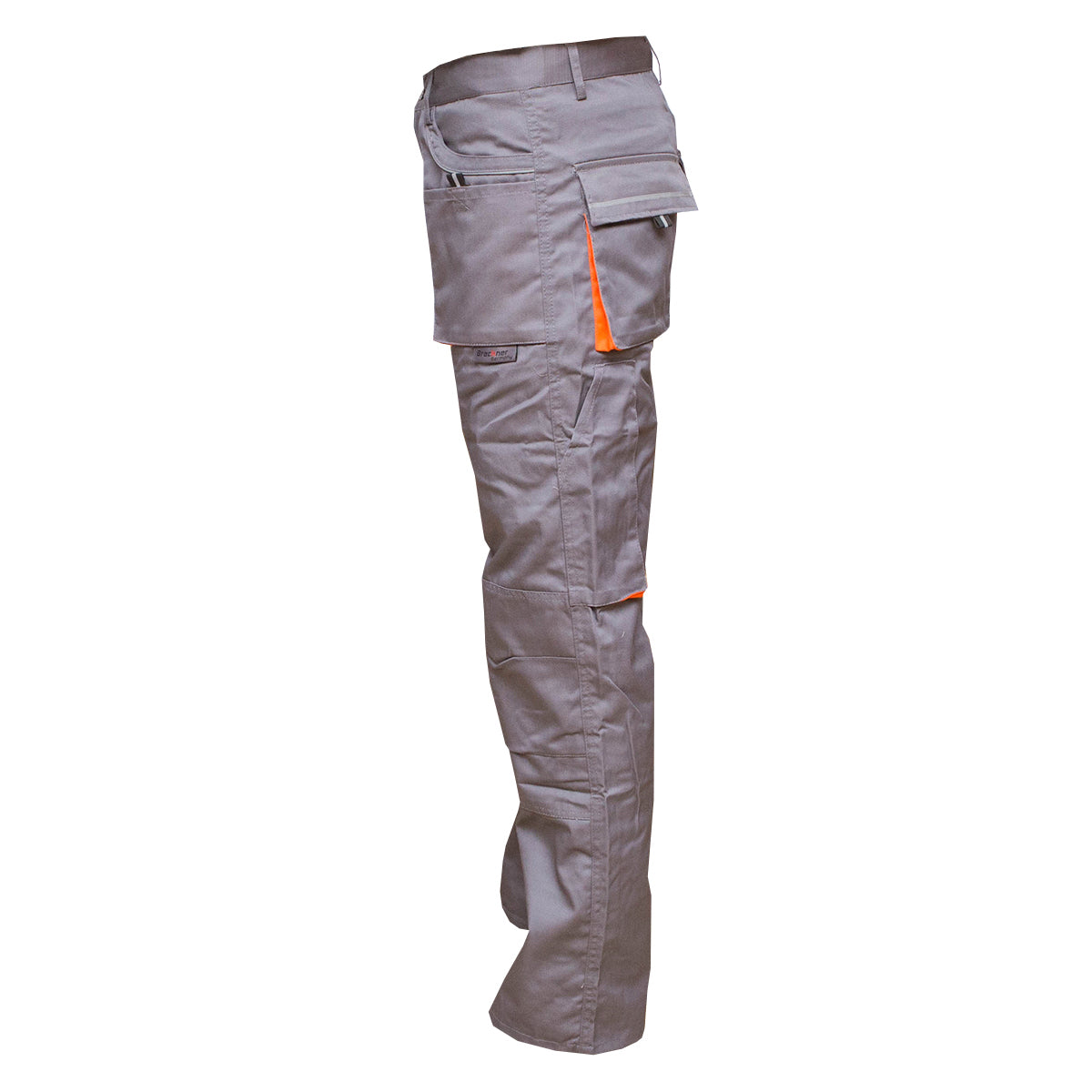 Pantaloni da lavoro in poliestere e cotone 235g/m², grigi con arancione, taglia 50 Breckner Germany - immagine 3