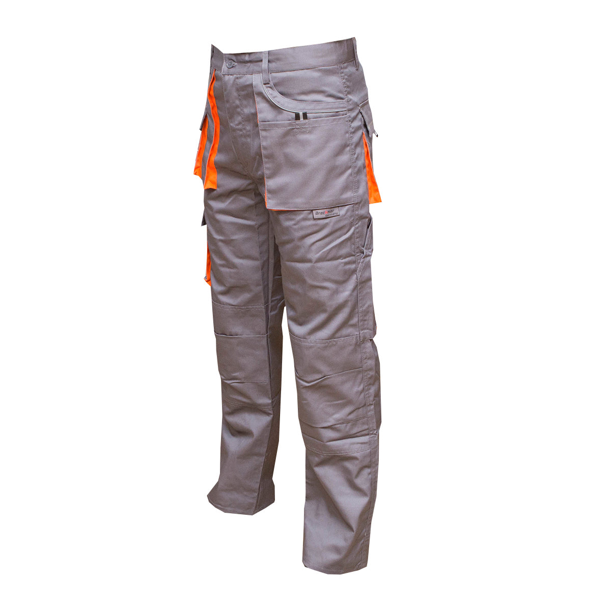 Pantaloni da lavoro in poliestere e cotone 235g/m², grigi con arancione, taglia 50 Breckner Germany - immagine 2