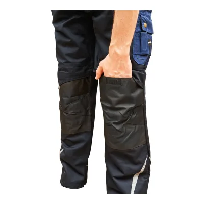 Pantaloni da lavoro in poliestere e cotone, blu navy, taglia S Breckner Germany. - immagine 5