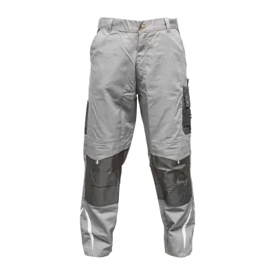 Pantaloni da lavoro in poliestere e cotone, grigi e neri, taglia S Breckner Germany