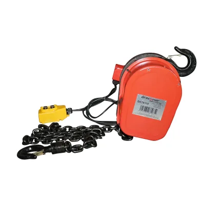 Paranco elettrico in acciaio 380V, 500W con catena da 3 m, portata massima 2000 kg, gancio di sicurezza Breckner Germany