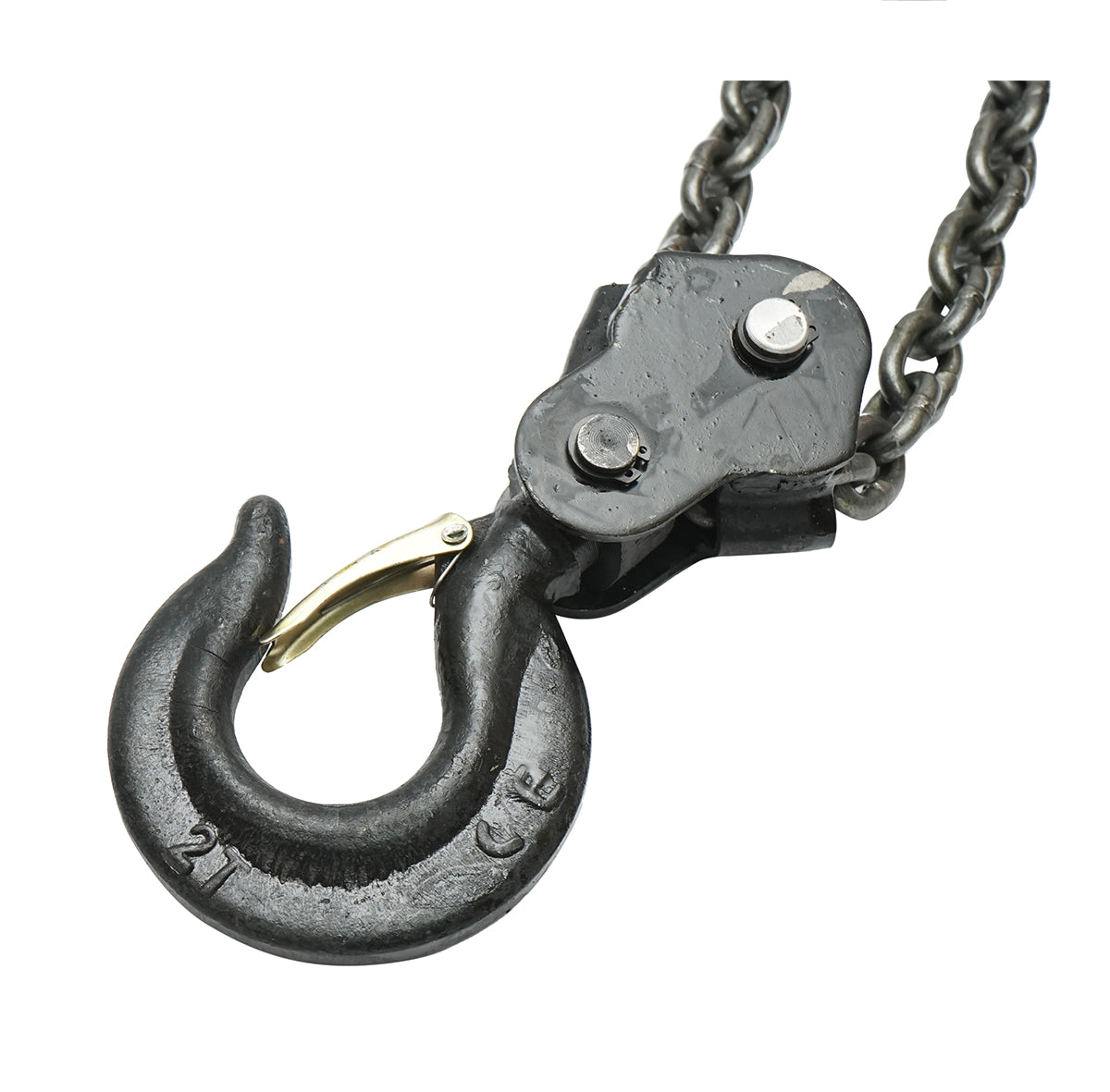 Paranco manuale a catena, portata massima 2000 kg, lunghezza catena 3 m e gancio di sicurezza. - immagine 3