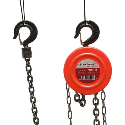 Paranco manuale con catena da 3 m, carico massimo 1000 kg, gancio di sicurezza Breckner Germany - immagine 2