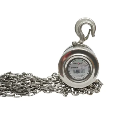 Paranco manuale in acciaio inox con catena da 3 m, carico massimo 500 kg, gancio di sicurezza. Breckner Germany - immagine 4