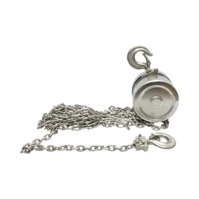 Paranco manuale in acciaio inox con catena da 3 m, carico massimo 500 kg, gancio di sicurezza. Breckner Germany - immagine 3