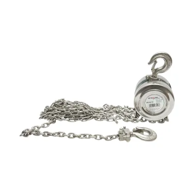 Paranco manuale in acciaio inox con catena da 3 m, carico massimo 500 kg, gancio di sicurezza. Breckner Germany