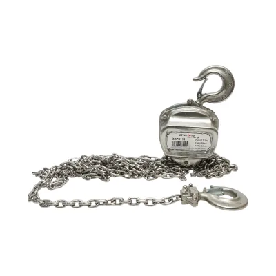 Paranco manuale in acciaio inox con catena da 3 m, portata massima 1000 kg, gancio di sicurezza. Breckner Germany