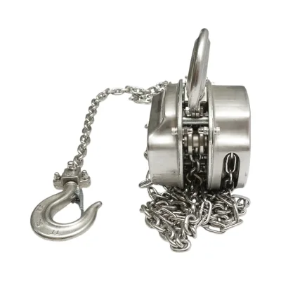 Paranco manuale in acciaio inox con catena da 3 m, portata massima 1000 kg, gancio di sicurezza. Breckner Germany - immagine 5