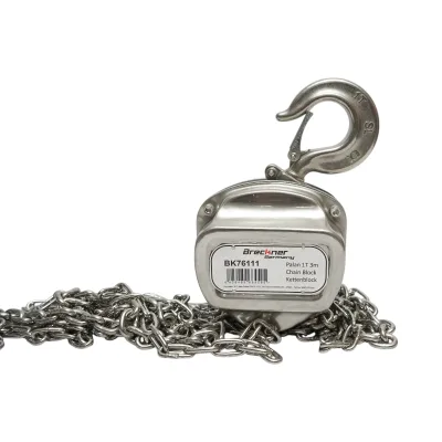 Paranco manuale in acciaio inox con catena da 3 m, portata massima 1000 kg, gancio di sicurezza. Breckner Germany - immagine 4