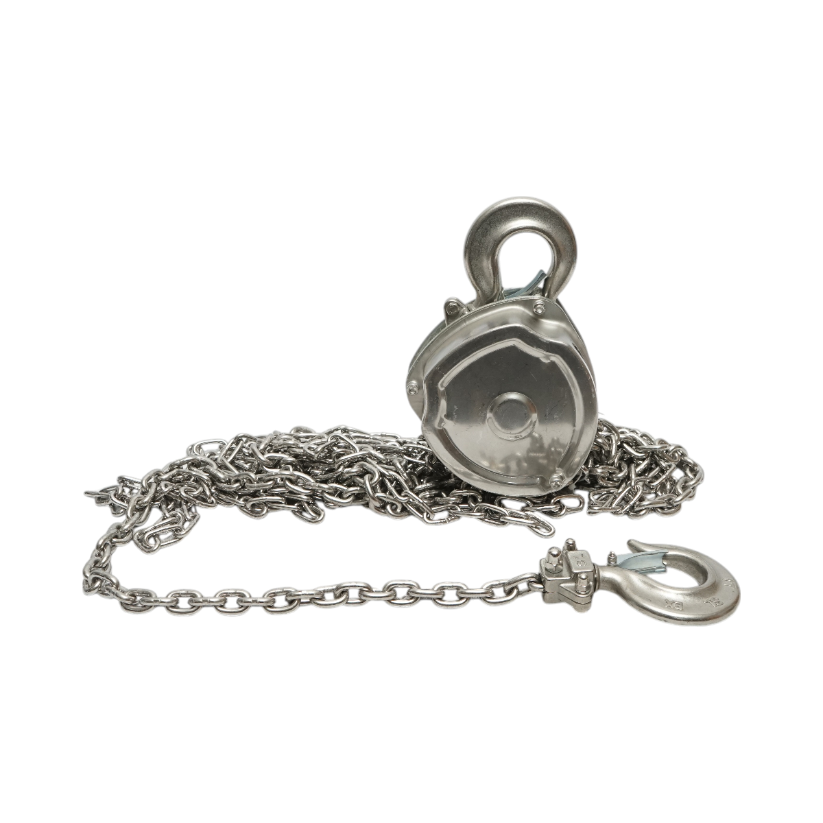Paranco manuale in acciaio inox con catena da 3 m, portata massima 1000 kg, gancio di sicurezza. Breckner Germany - immagine 3