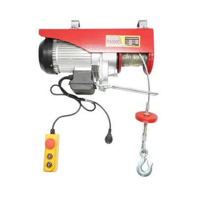 Paranco/gru elettrica 220V/50Hz 2200W, carico massimo 500/1000Kg, velocità di sollevamento 4-8m/min, altezza di sollevamento 6-12m IP40