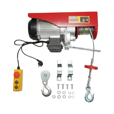 Paranco/gru elettrica 220V/50Hz 2200W, carico massimo 500/1000Kg, velocità di sollevamento 4-8m/min, altezza di sollevamento 6-12m IP40 - immagine 3