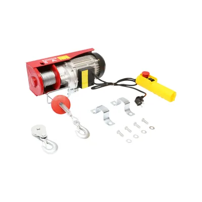 Paranco/gru elettrica 220V/50Hz 850W, carico massimo 200/400kg, velocità di sollevamento 5-10m/min, altezza di sollevamento 6-12m, protezione IP40 - immagine 3