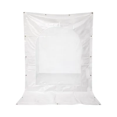 Parete laterale per gazebo 2x2,8 m bianca con vetro trasparente LP64 - immagine 2