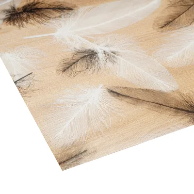 Pellicola protettiva trasparente in PVC siliconico per tavoli, 100 cm, spessore 0,8 mm, motivo a piume, 20 m/rotolo Breckner Germany - immagine 4