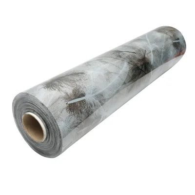 Pellicola protettiva trasparente in PVC siliconico per tavoli, 100 cm, spessore 1,2 mm, motivo a piume 20 m/rotolo Breckner Germany - immagine 5