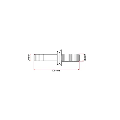 Perno del rimorchio 7 tonnellate fi 20 attrezzato, lunghezza 100 mm - immagine 4