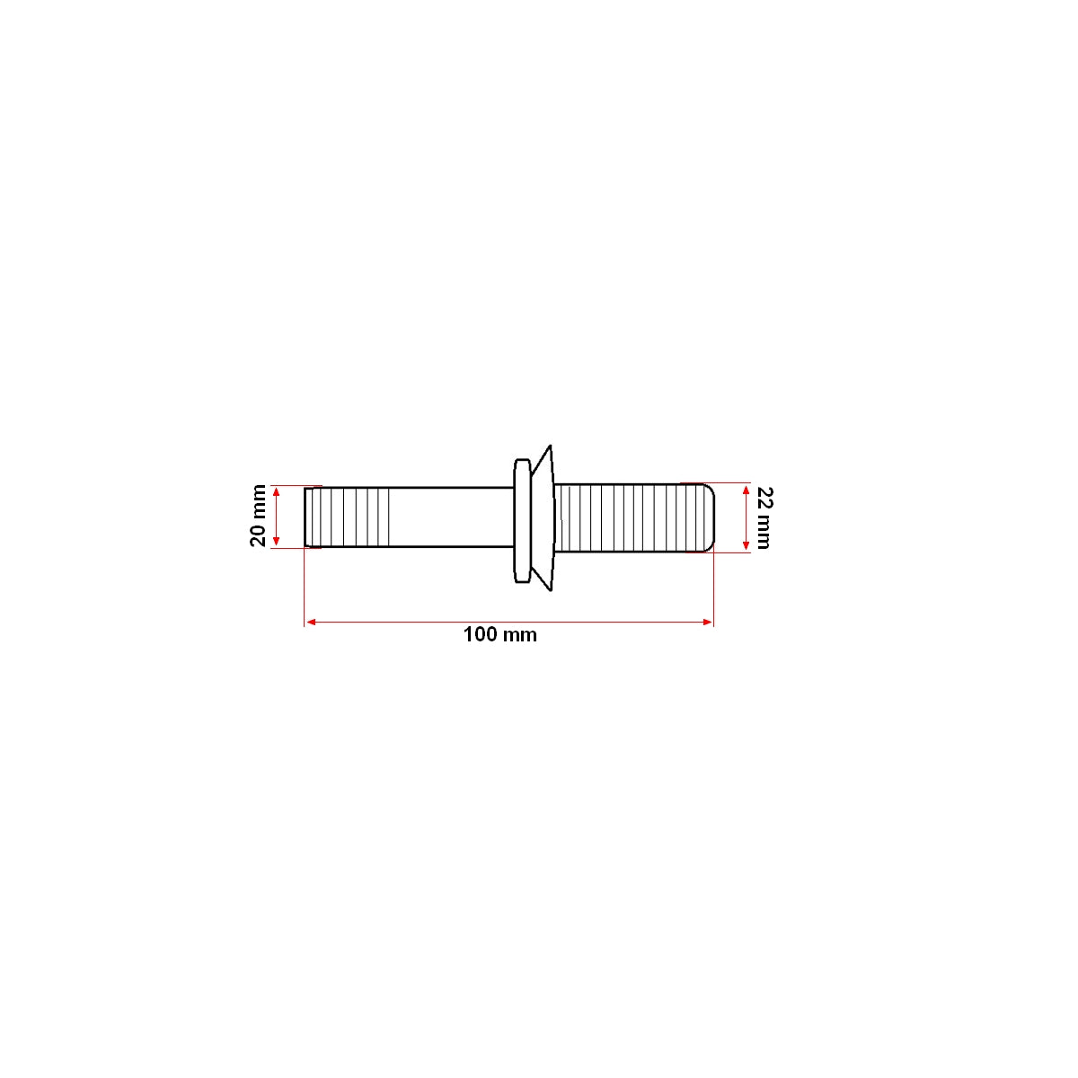 Perno del rimorchio 7 tonnellate fi 20 attrezzato, lunghezza 100 mm - immagine 4