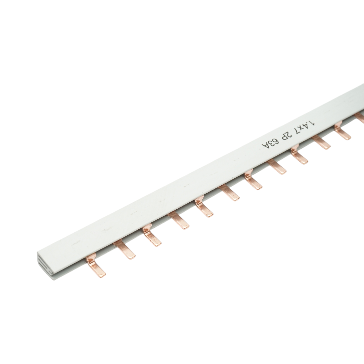 Pettine di collegamento (busbar) monofase 1 m, 2P, 63 A, 56 moduli, per l’alimentazione di interruttori automatici Longroad