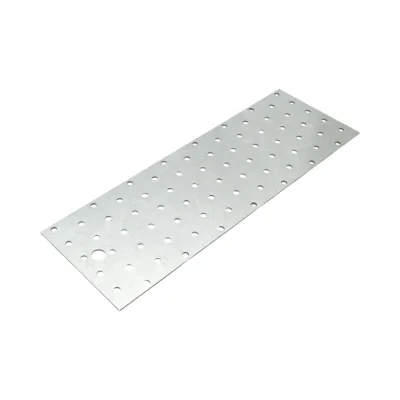 Piastra forata 100x300mm, spessore 2mm, acciaio zincato