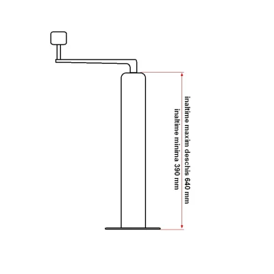 Piede di supporto regolabile per rimorchio, diametro 48 mm, altezza minima 390 mm, massima 640 mm - immagine 4