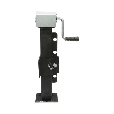 Piedino di supporto regolabile per rimorchio con manovella 65 cm, fissaggio laterale, carico massimo 4000 kg. - immagine 2