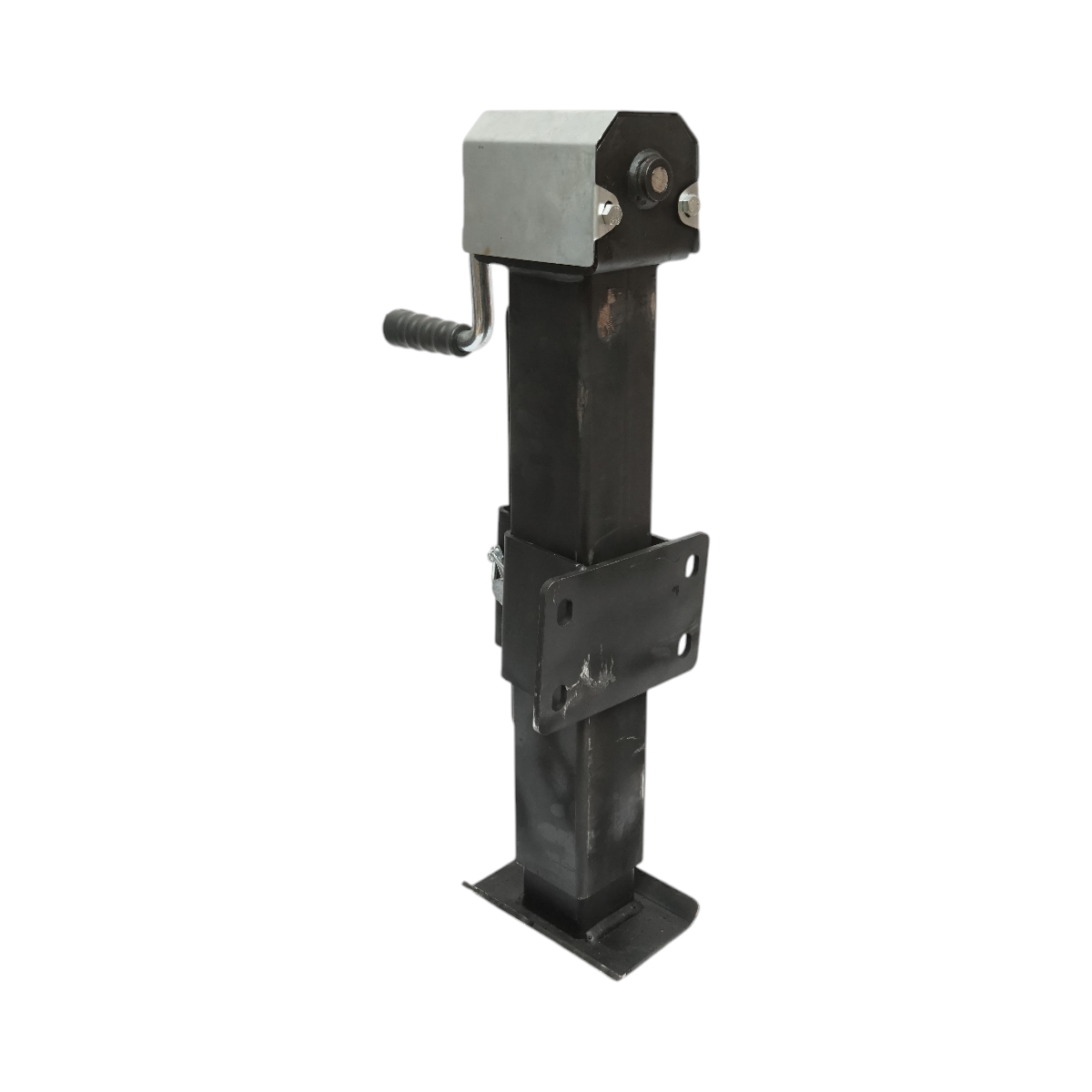 Piedino di supporto regolabile per rimorchio con manovella 65 cm, fissaggio laterale, carico massimo 4000 kg. - immagine 4