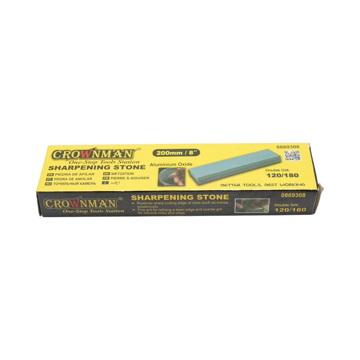 Pietra per affilare 200x50x25 mm, grana 120/180, Crownman - immagine 6