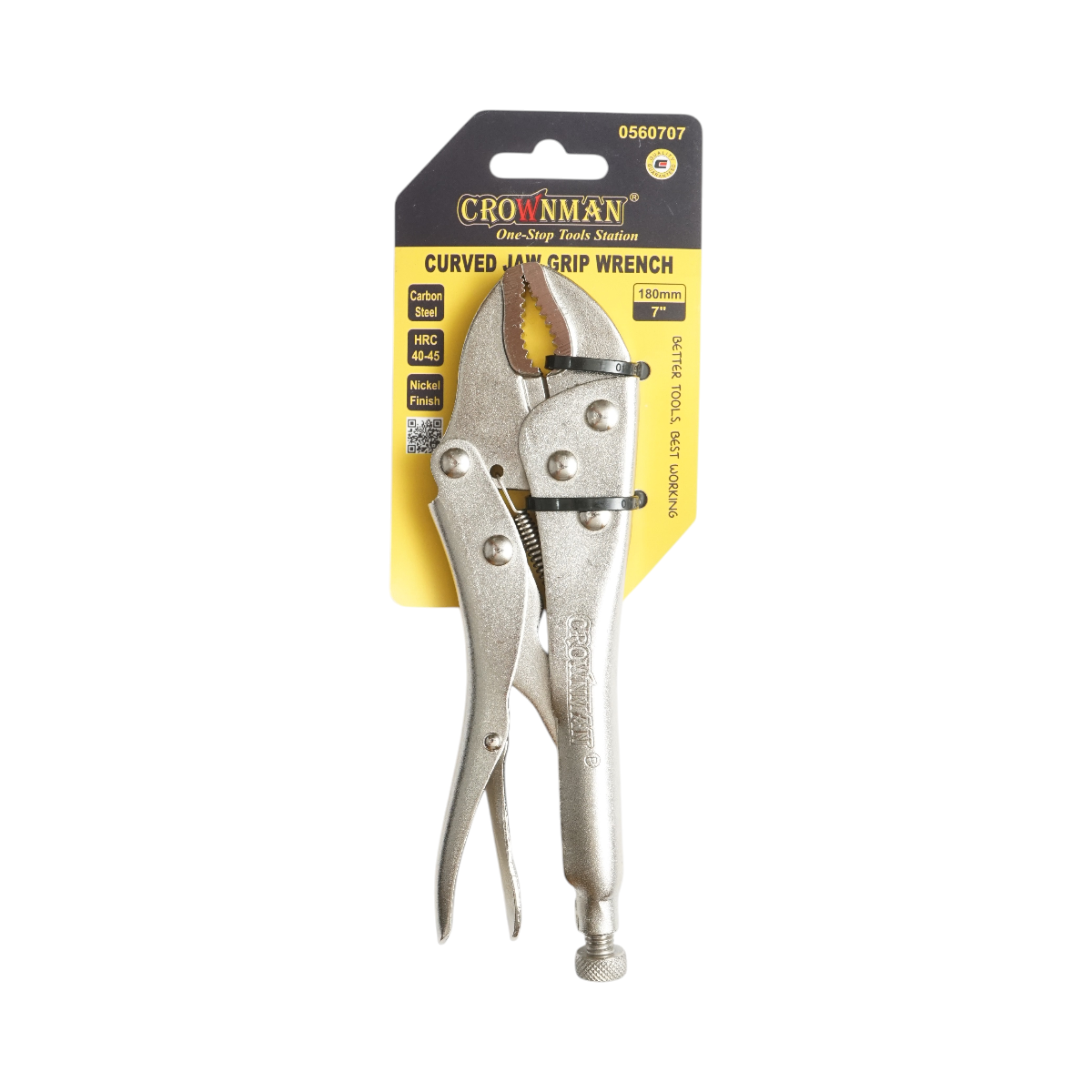 Pinza autobloccante professionale multifunzione Crownman da 180 mm con ganasce curve - immagine 2