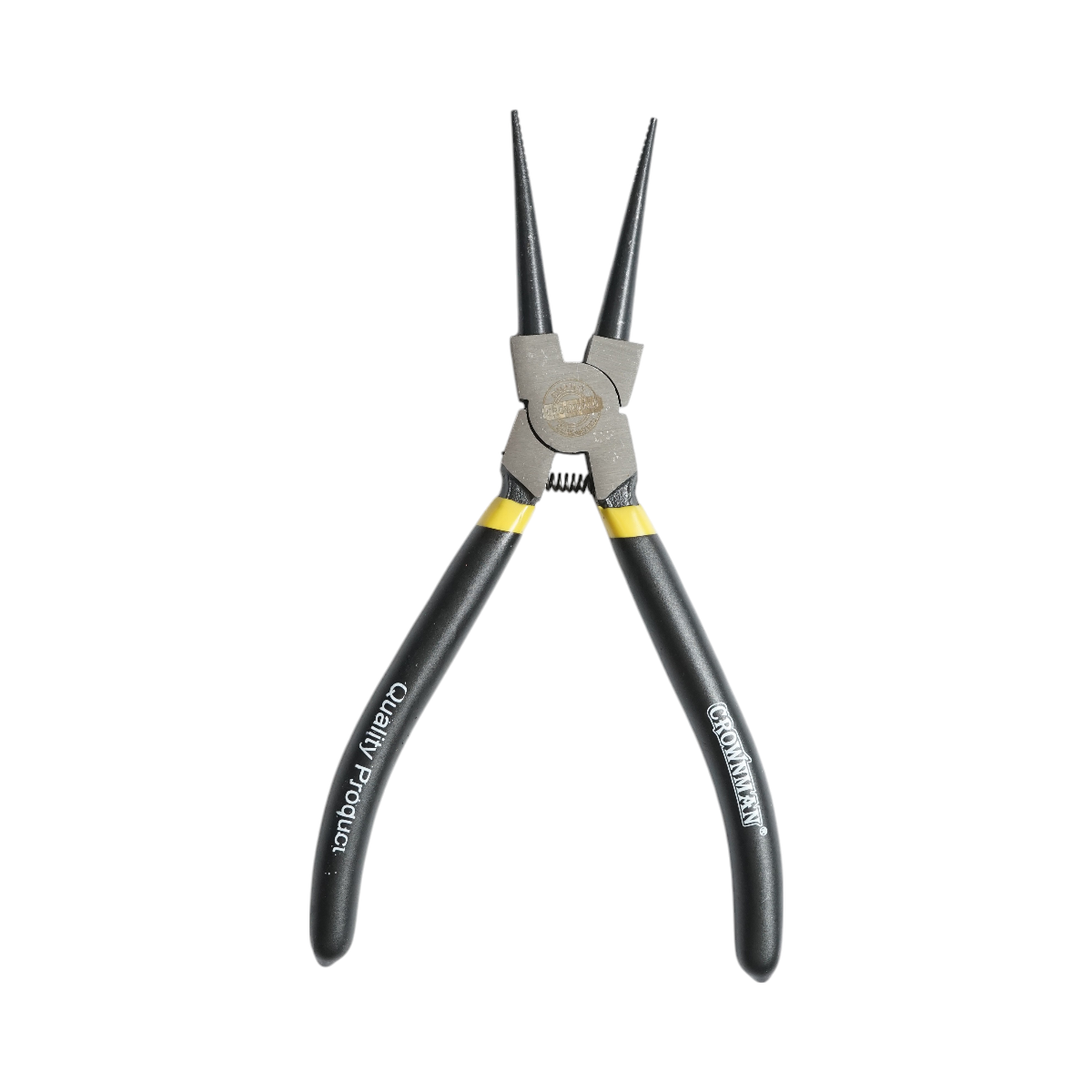 Pinza di sicurezza Crownman professionale da 180 mm con punta dritta e chiusura interna.