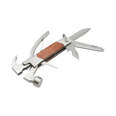Pinza multifunzione pieghevole 8 in 1 in acciaio inox con manico in legno, 210 mm - immagine 3