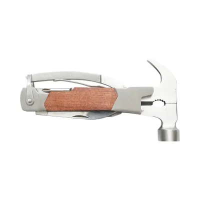 Pinza multifunzione pieghevole 8 in 1 in acciaio inox con manico in legno, 210 mm - immagine 4