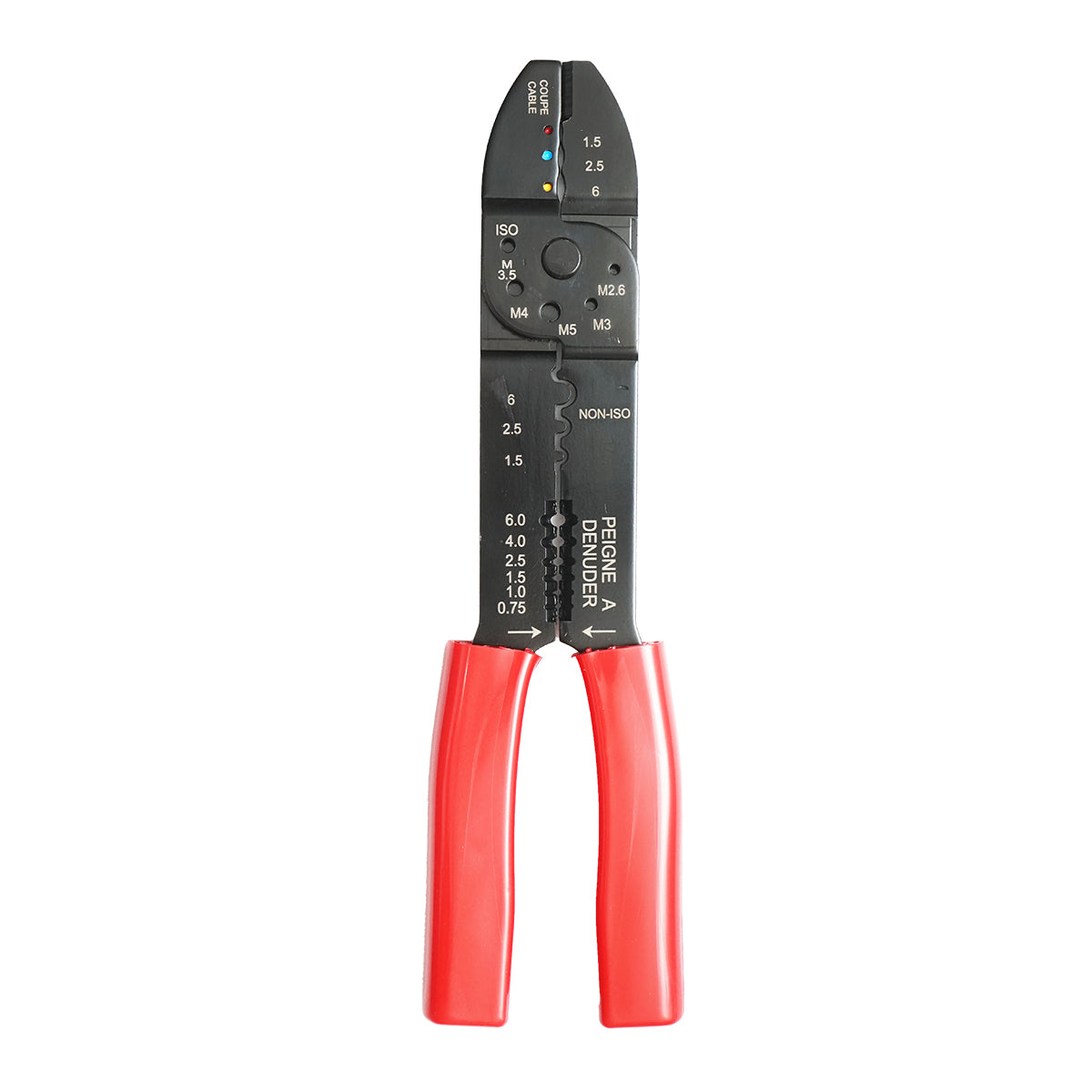 Pinza per crimpare e spelare cavi elettrici 0,75-6 mm