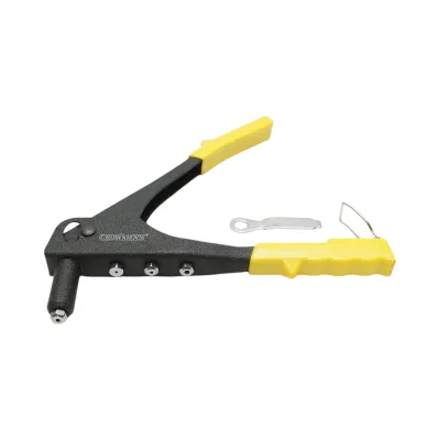 Pinza per rivetti in acciaio, lunghezza 250 mm, con 4 teste intercambiabili (2.4, 3.2, 4.0, 4.8 mm), professionale, Crownman