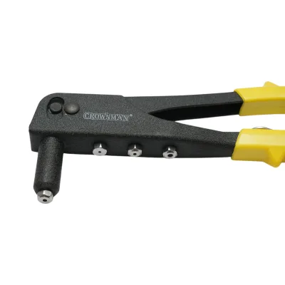 Pinza per rivetti in acciaio, lunghezza 250 mm, con 4 teste intercambiabili (2.4, 3.2, 4.0, 4.8 mm), professionale, Crownman - immagine 3