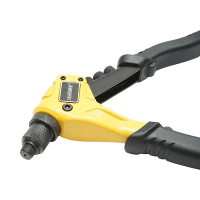 Pinza per rivetti in alluminio, lunghezza 200 mm, con 4 teste intercambiabili (2.4, 3.2, 4.0, 4.8 mm), industriale, Crownman - immagine 4