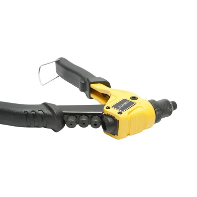 Pinza per rivetti in alluminio, lunghezza 200 mm, con 4 teste intercambiabili (2.4, 3.2, 4.0, 4.8 mm), industriale, Crownman - immagine 3