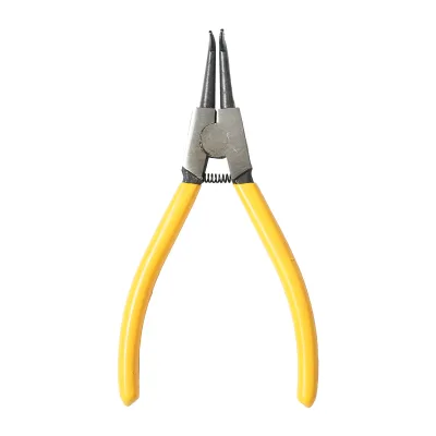 Pinza seeger per anelli di sicurezza esterni con punta piegata 180mm professionale Breckner Germany