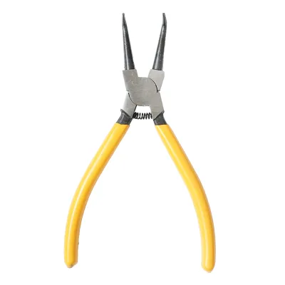 Pinza seeger per anelli di sicurezza interni con punta piegata 180mm professionale Breckner Germany.