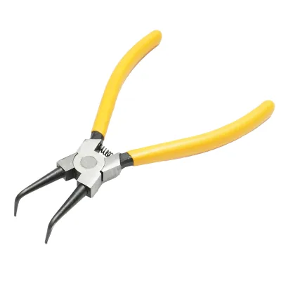 Pinza seeger per anelli di sicurezza interni con punta piegata 180mm professionale Breckner Germany. - immagine 3
