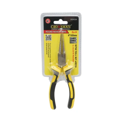 Pinze a becco tondo professionali Crownman da 165 mm in acciaio Cr-V - immagine 3