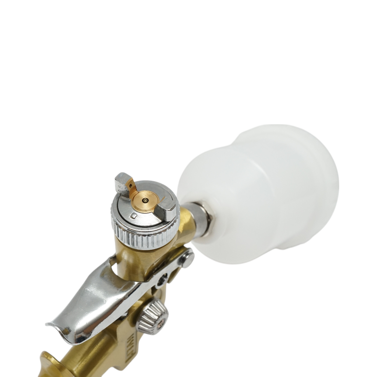 Pistola a spruzzo per verniciatura ad aria compressa Crownman da 100 ml, portata 70-110 ml/min, ugello 0,8 mm, pressione massima 3,5 bar - immagine 5