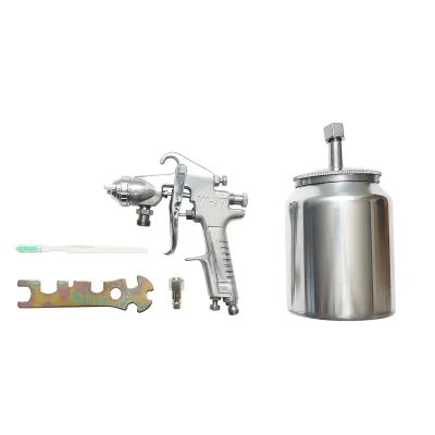 Pistola a spruzzo per verniciatura industriale con aria compressa da 600 ml, ugello da 2,5 mm, portata 400 ml/min, pressione max 5 bar - immagine 2
