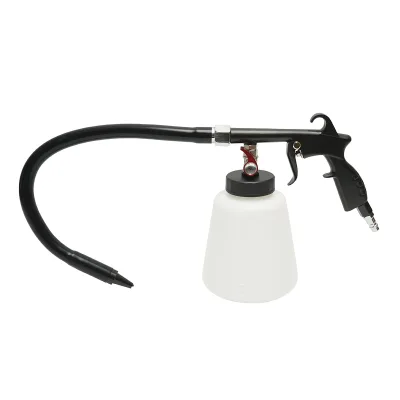 Pistola ad aria compressa per la pulizia degli interni tipo Tornador, tubo flessibile, serbatoio da 1 litro