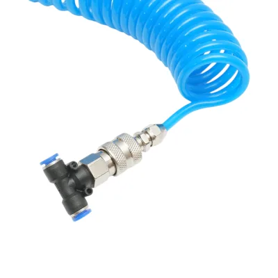 Pistola ad aria compressa per la pulizia della polvere con tubo a spirale e raccordi rapidi - blu - immagine 4