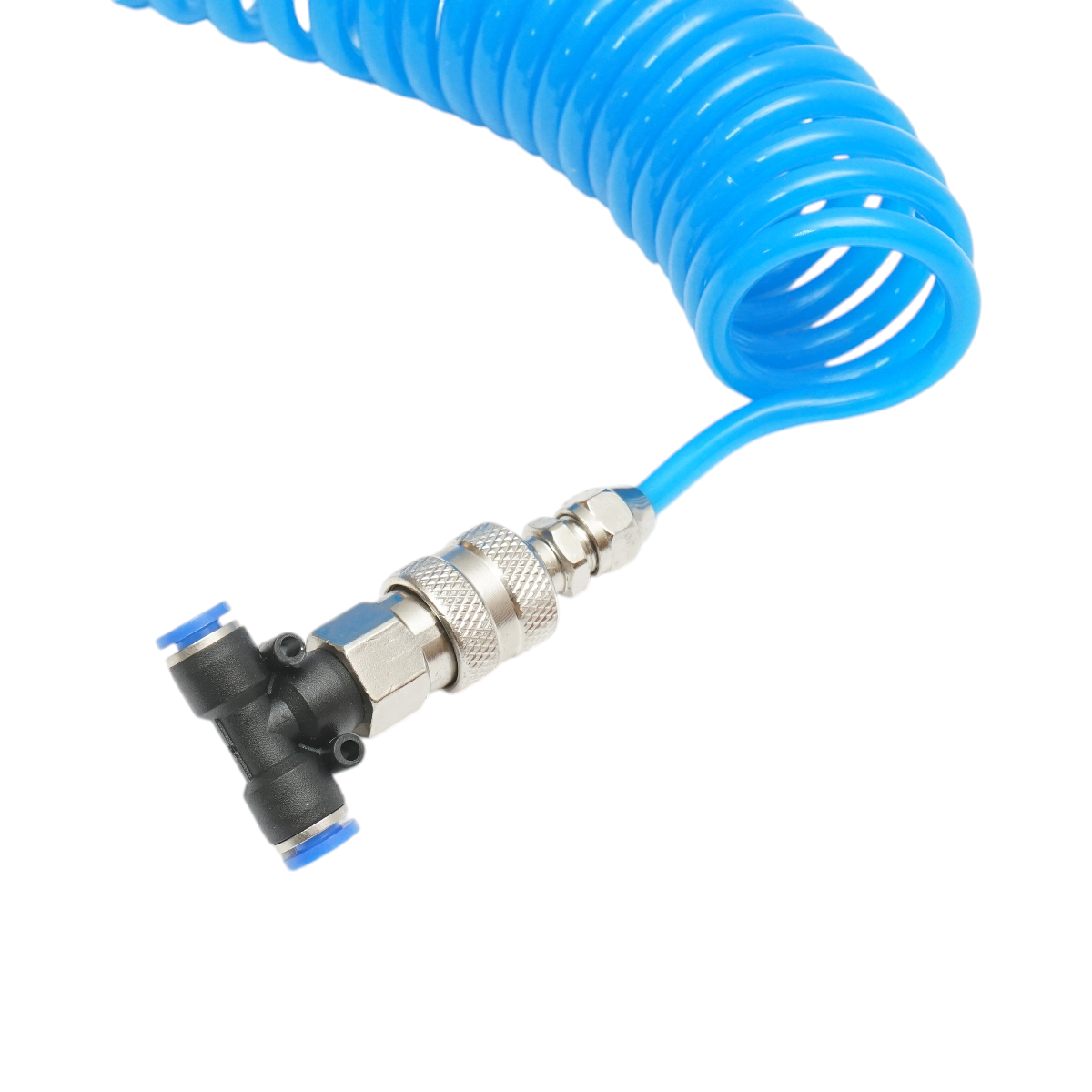 Pistola ad aria compressa per la pulizia della polvere con tubo a spirale e raccordi rapidi - blu - immagine 4