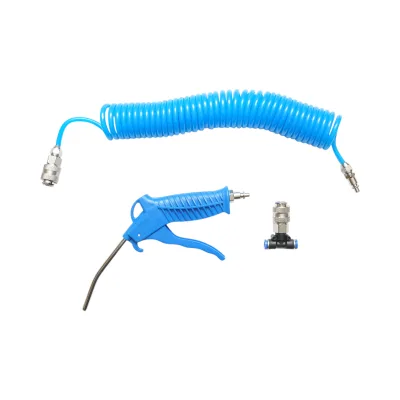 Pistola ad aria compressa per la pulizia della polvere con tubo a spirale e raccordi rapidi - blu - immagine 2