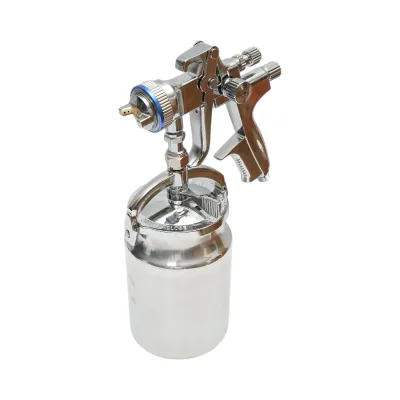Pistola ad aria compressa per verniciatura a spruzzo, capacità 1000 ml, ugello 1,4 mm, portata 200 ml/min, pressione massima 4 bar. Breckner Germany