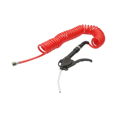Pistola di soffiaggio ad aria compressa con tubo a spirale in PE da 5 m e attacco filettato interno M12 - immagine 2
